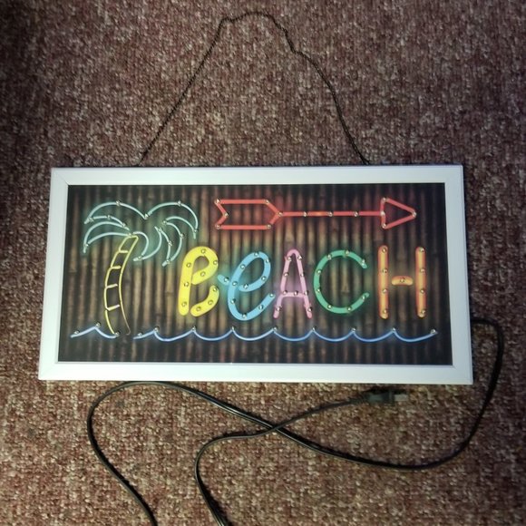 Large Light Up Blinking Beach Sign Picture See Video - Picture 3 of 4